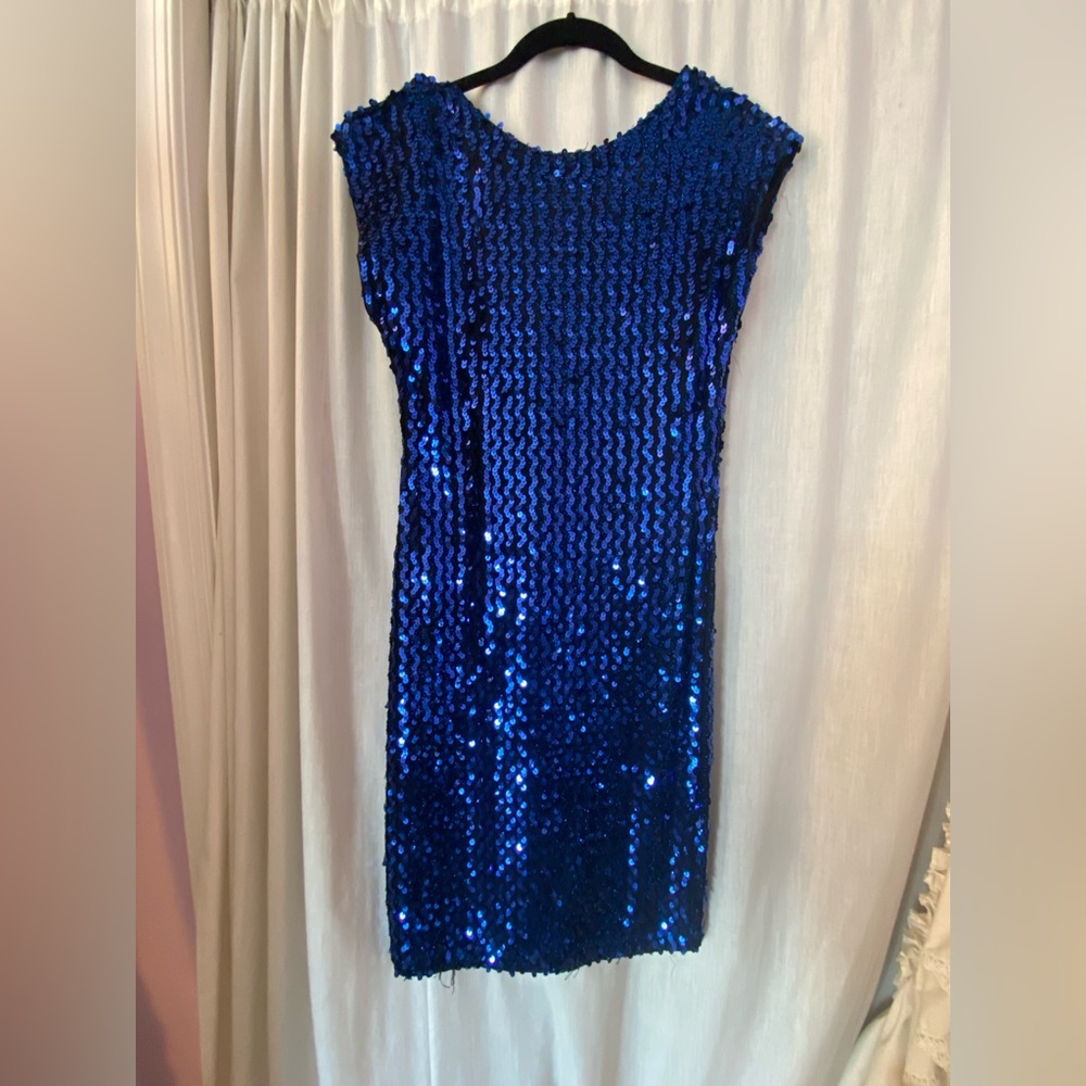 Vintage Blue Sequin Dress